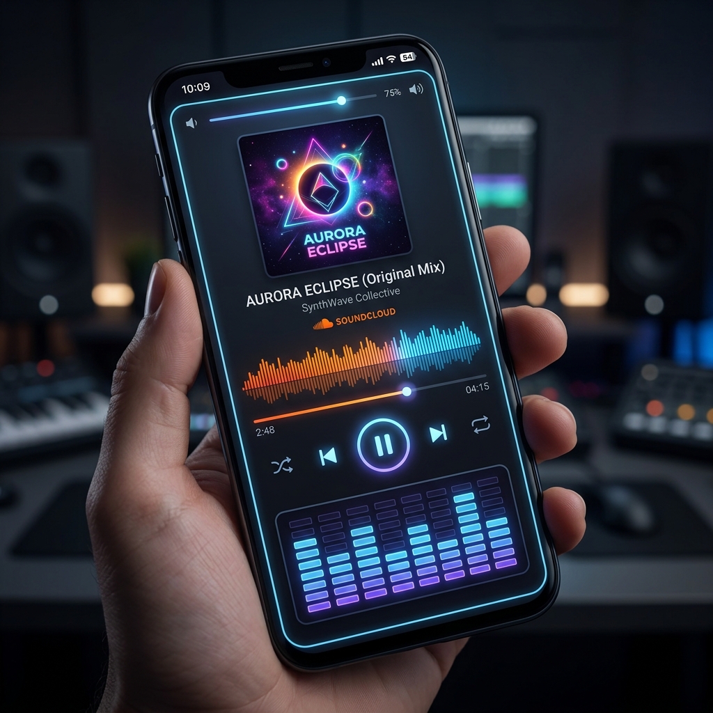 SoundCloud active music player layout